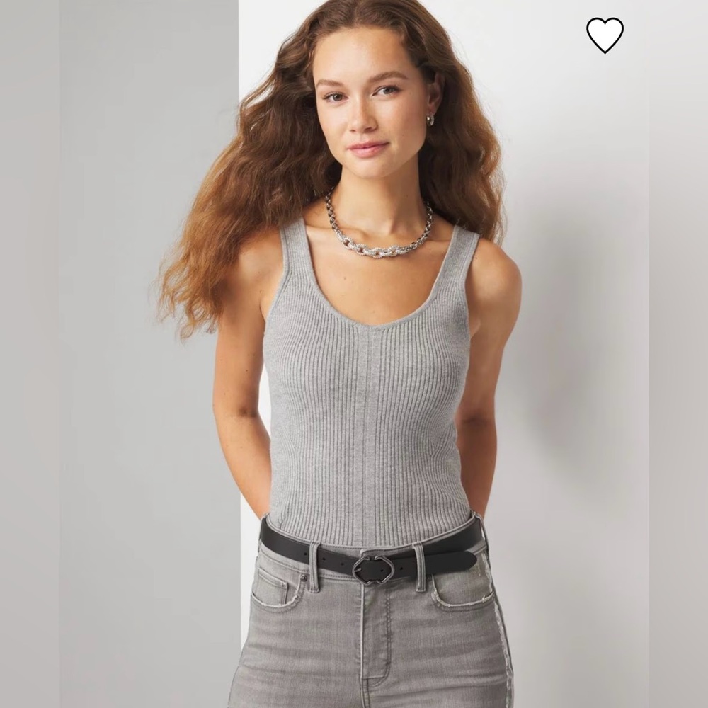White House Black Market sweater tank in gray size large